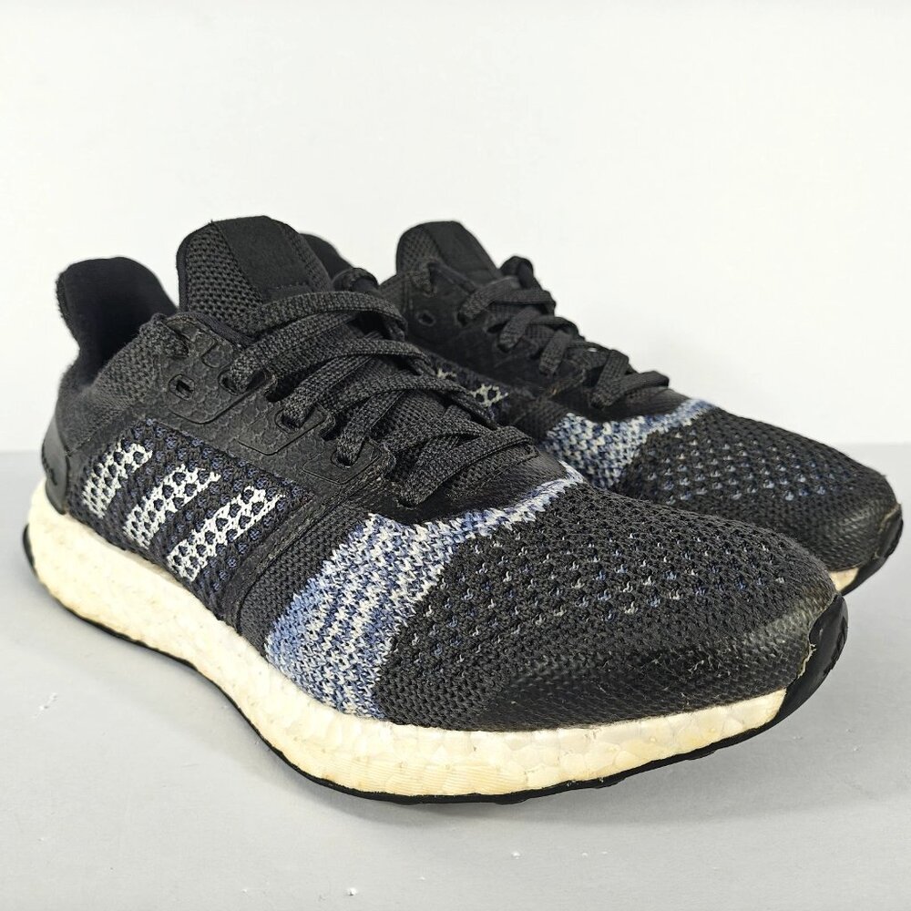 adidas UltraBoost ST Womens 6.5 Running Shoes Carbon White Blue CQ2134 Primeknit